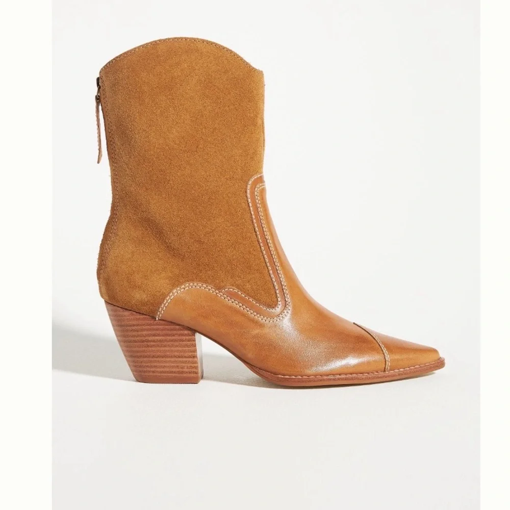 NIB Anthropologie Matisse Carina Western style Suede/Leather Boots - Picture 2 of 13